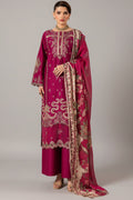 Zeenat Pret Embroidered Lawn 3-Piece Suit - Fuschia Pink