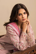 Zeenat Pret Embroidered Lawn 3-Piece Suit - Tea Pink
