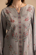 Zeenat Pret Embroidered Lawn 3-Piece Suit - Dove Grey