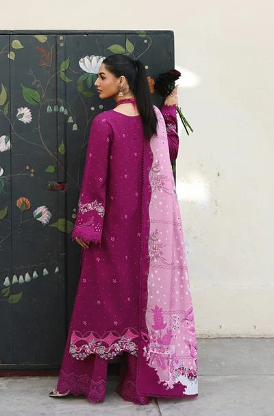 Qalamkar Embroidered Lawn 3-Piece Suit - Magenta Pink