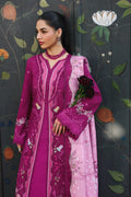 Qalamkar Embroidered Lawn 3-Piece Suit - Magenta Pink