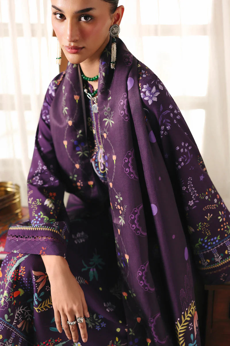 Qalamkar Embroidered Lawn 3-Piece Suit - Deep Purple