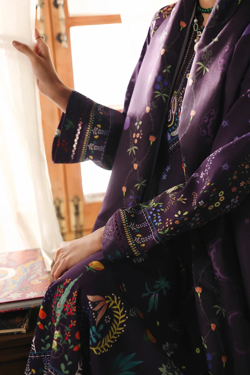 Qalamkar Embroidered Lawn 3-Piece Suit - Deep Purple