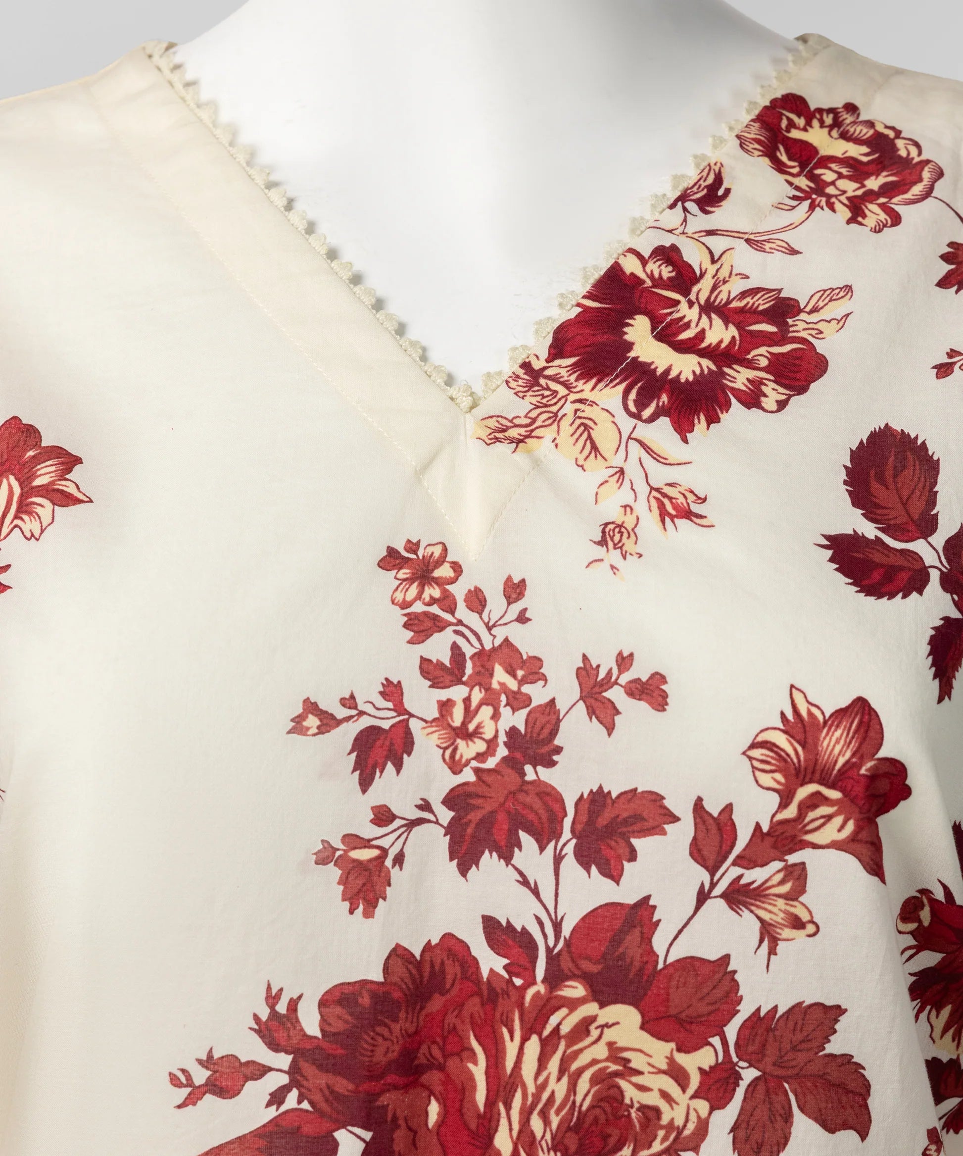 J. Lawn Printed Stitched 2-Piece Suit - Cream