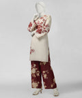 J. Lawn Printed Stitched 2-Piece Suit - Cream