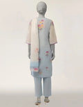 J. Lawn Embroidered Stitched 3-Piece Suit - Ice Blue