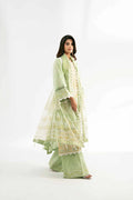 Nishat Linen 3-Piece Digital Printed Embroidered Suit – Lime Mint Green & Ochre