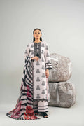 Nishat Linen 3-Piece Digital Printed Embroidered Suit – Lilac White & Onyx Black