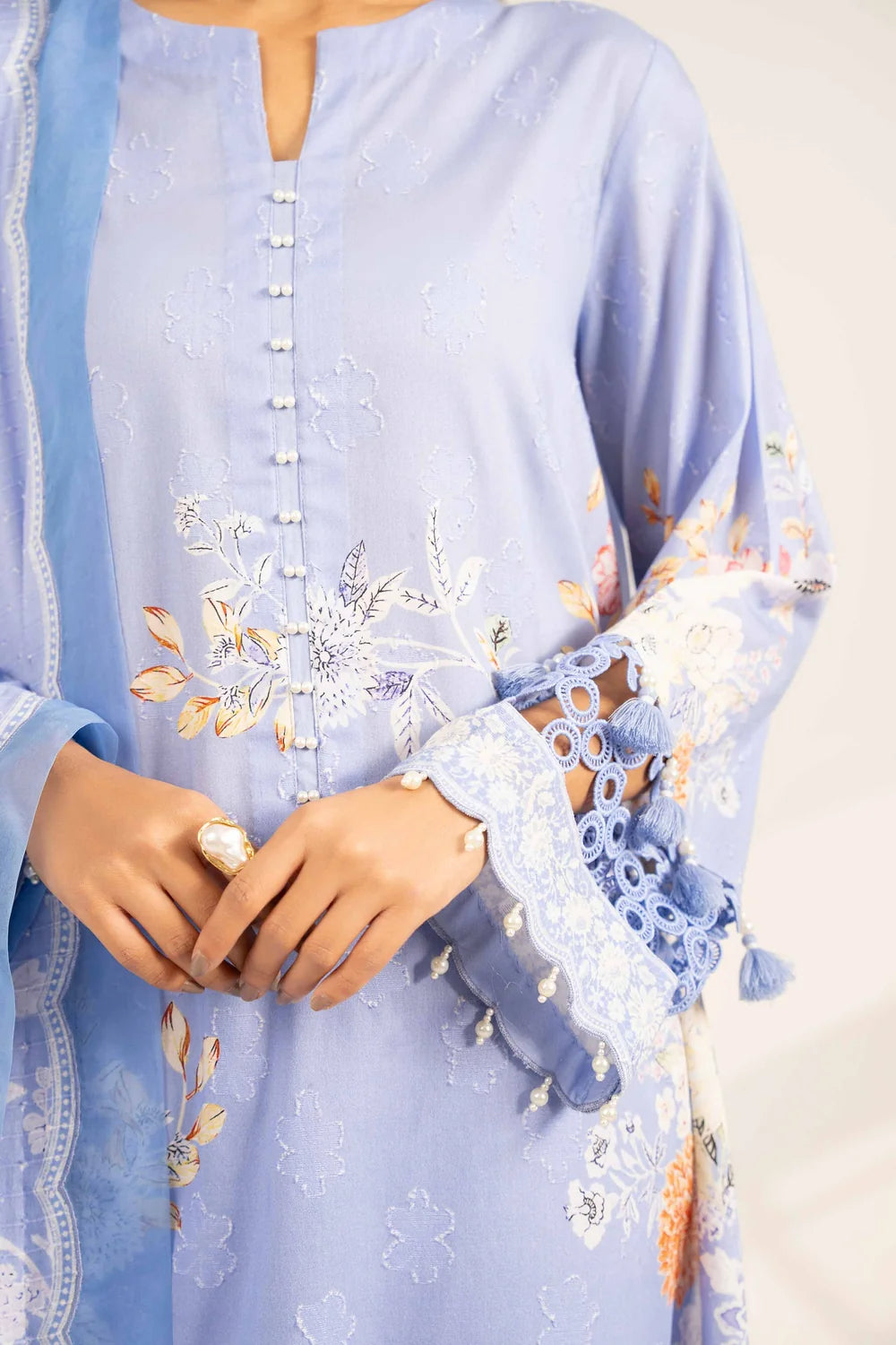 Nishat Linen 3-Piece Digitally Printed Embroidered Suit – Powder Blue