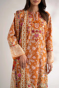 Nishat Linen 3-Piece Digitally Printed Embroidered Suit – Rust Orange