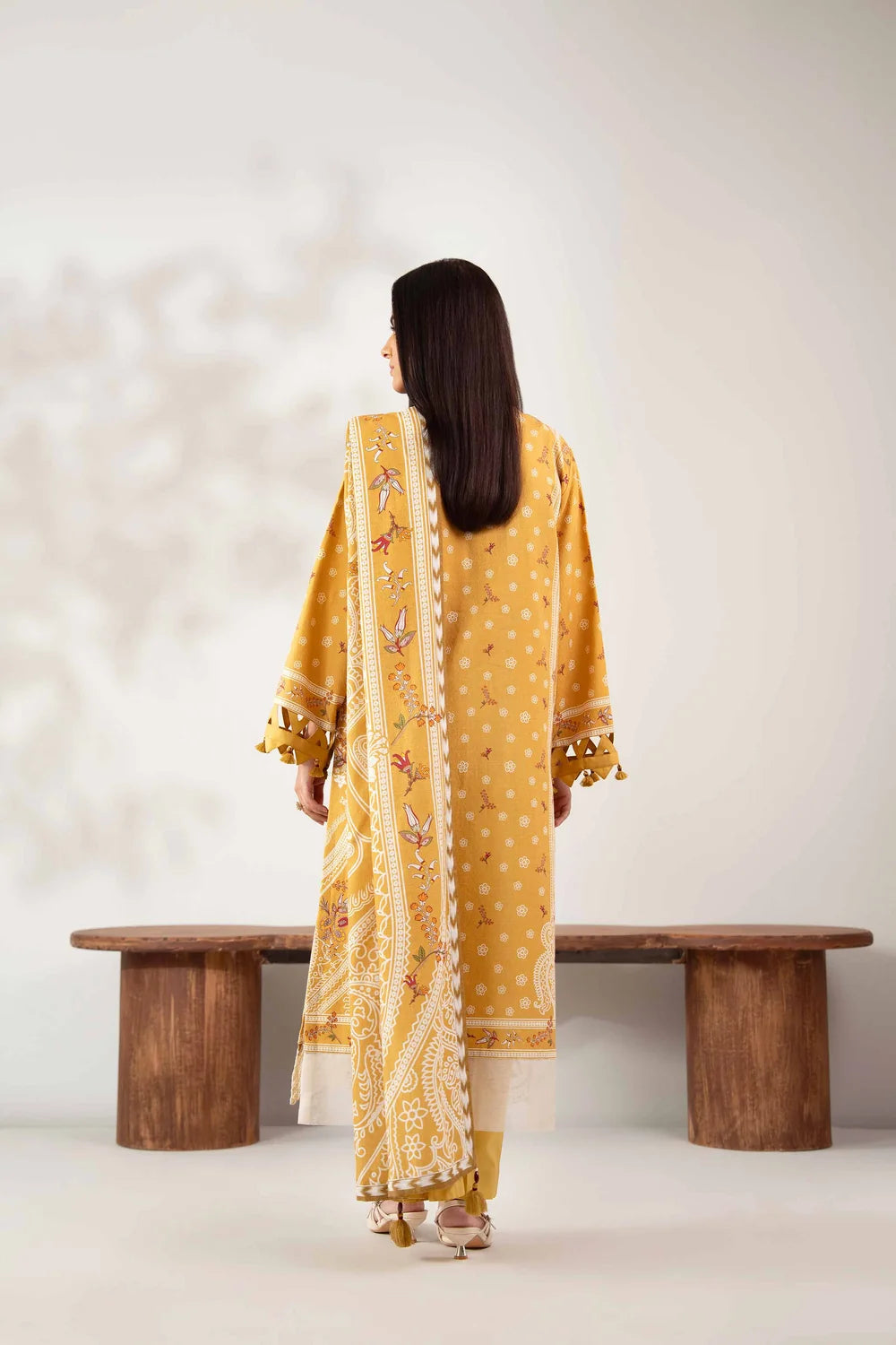 Nishat Linen 3-Piece Digitally Printed Embroidered Suit – Ochre Yellow