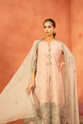 Nishat Linen 3-Piece Embroidered Cross Hatch Suit – Peach Beige