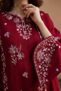 Gulposh by Misbah Embroidered 3-Piece Suit - Beet Red