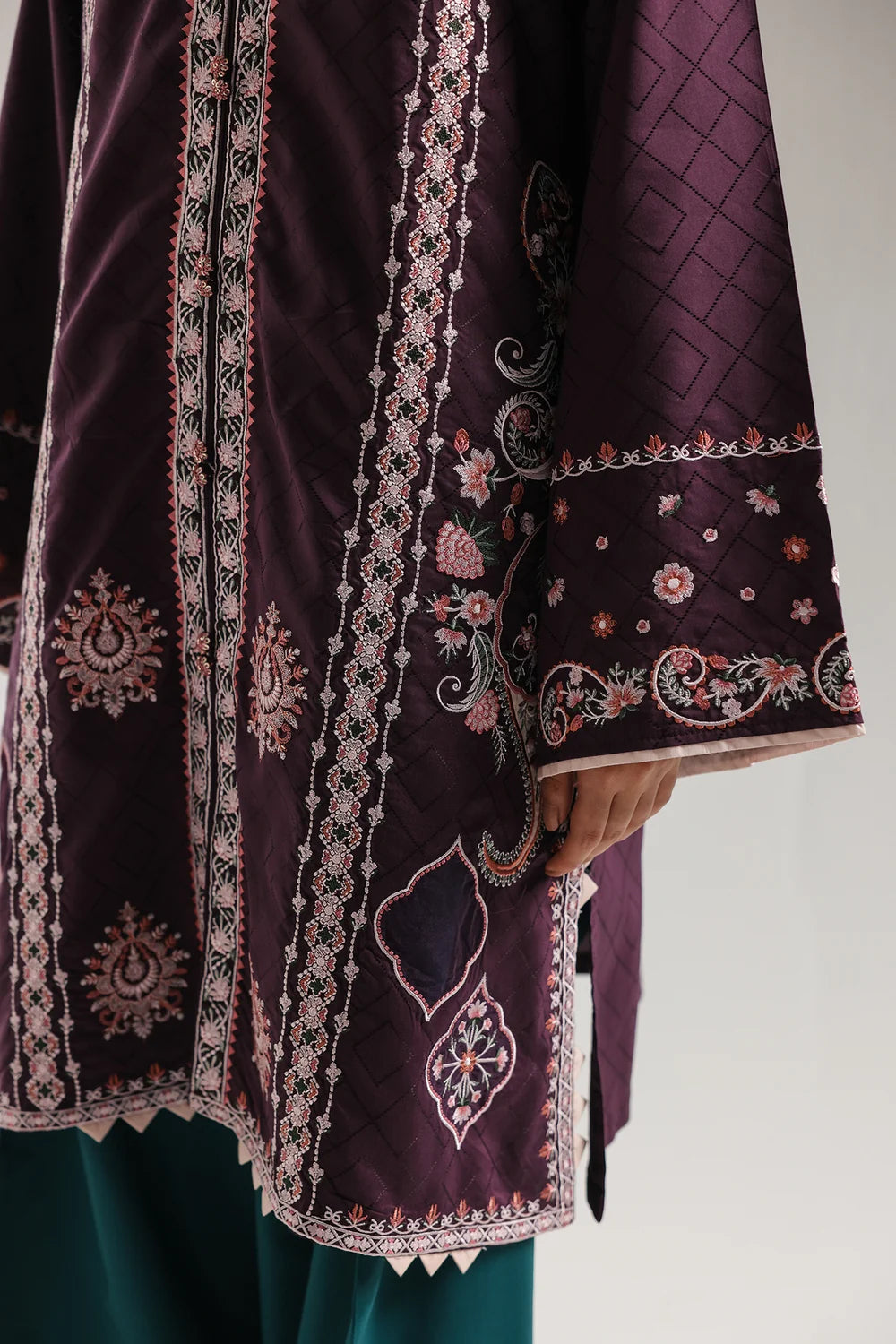 ETHNC Rozana Embroidered 2-Piece Stitched Suit - Violet