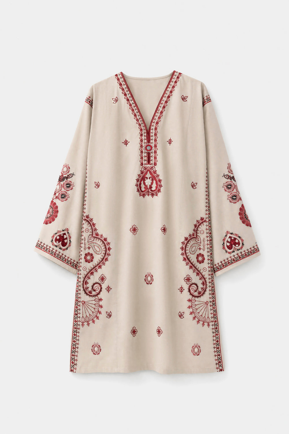 ETHNC Rozana Embroidered 2-Piece Suit – Antique White