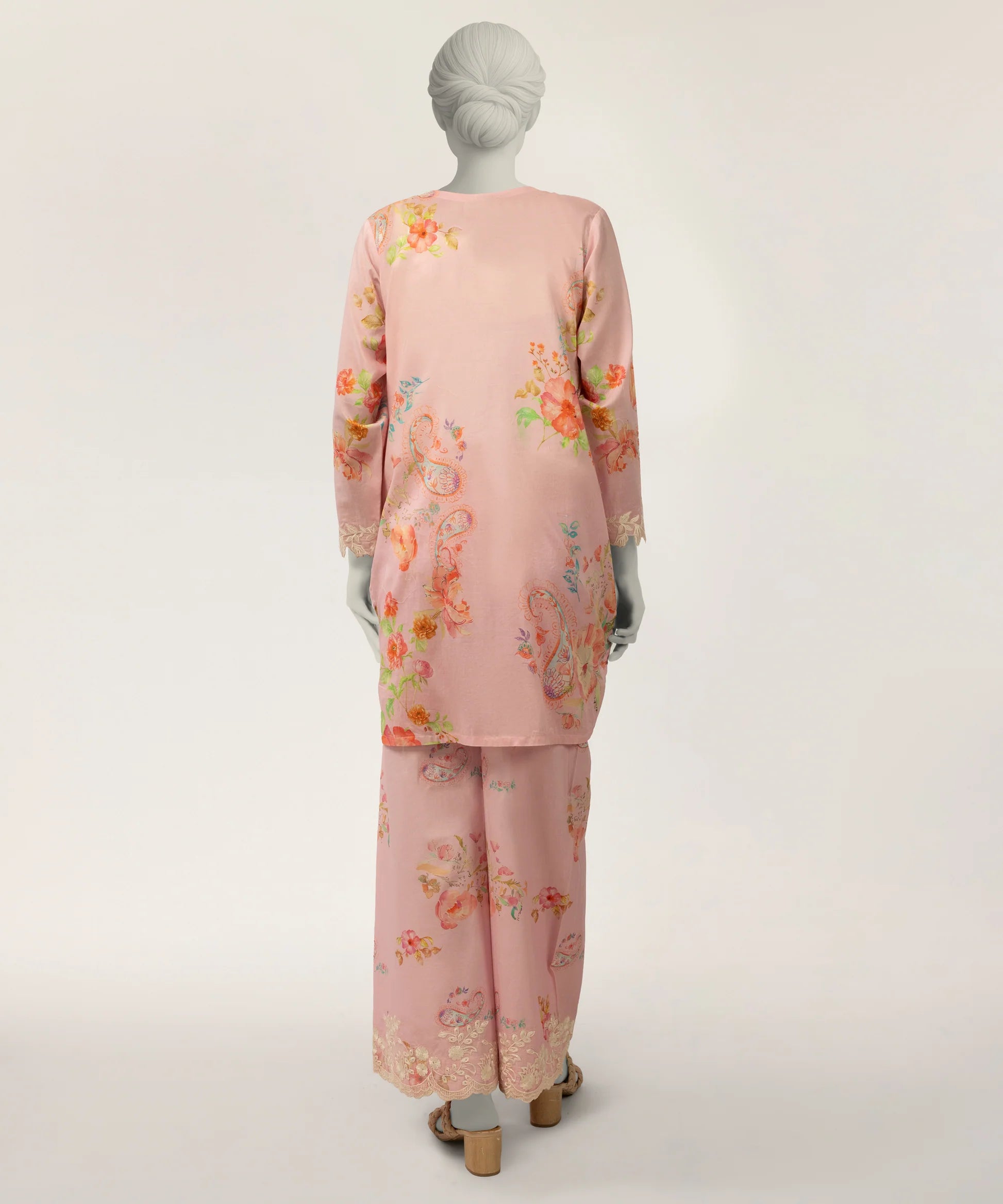 J. Lawn Embroidered Stitched 2-Piece Suit - Baby Pink