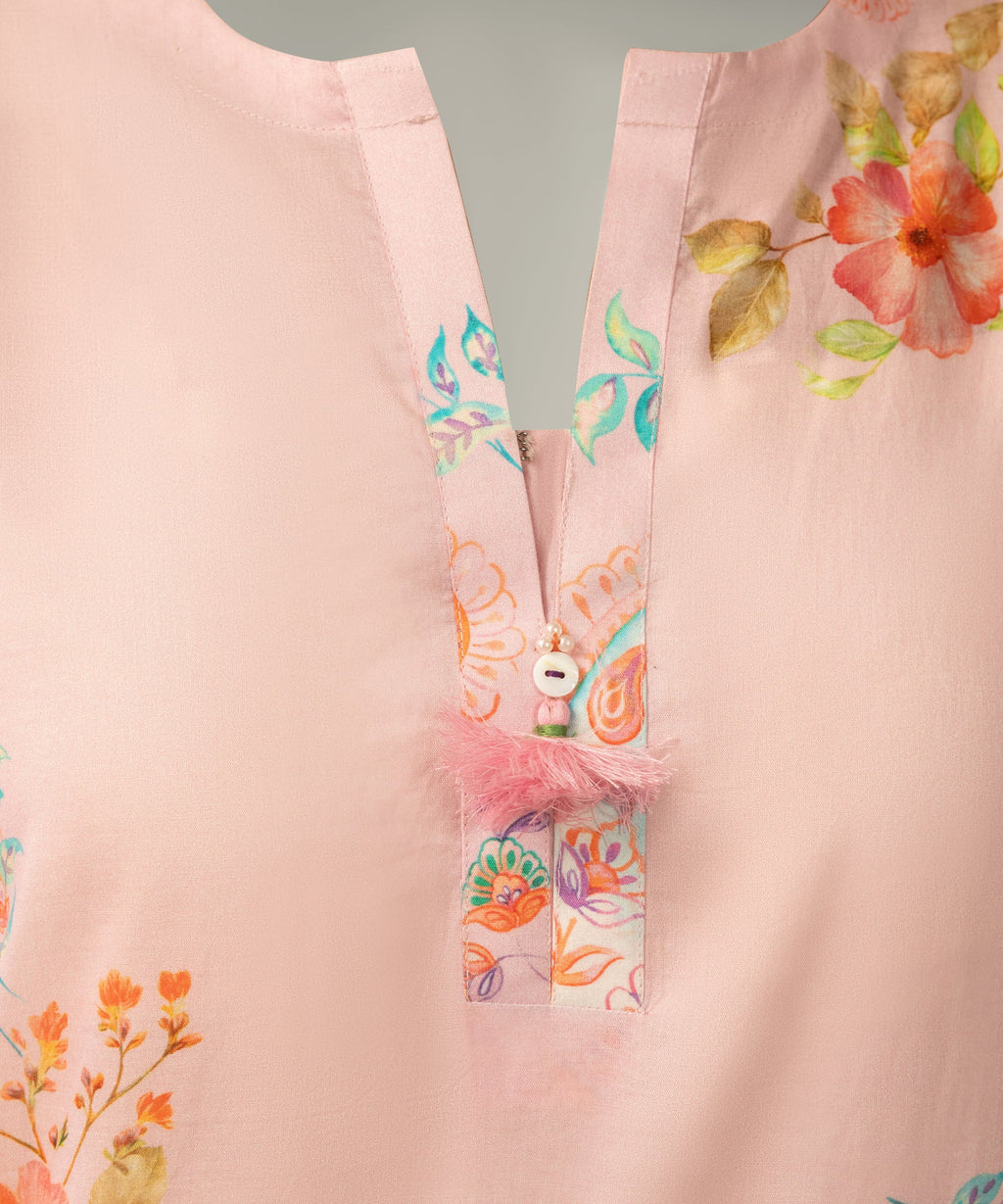J. Lawn Embroidered Stitched 2-Piece Suit - Baby Pink