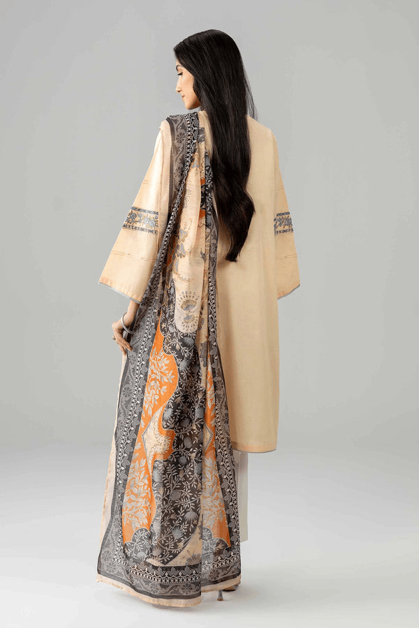 NISHAT Linen Printed 2 Piece Ready-to-Wear Pakistani Suit – Beige