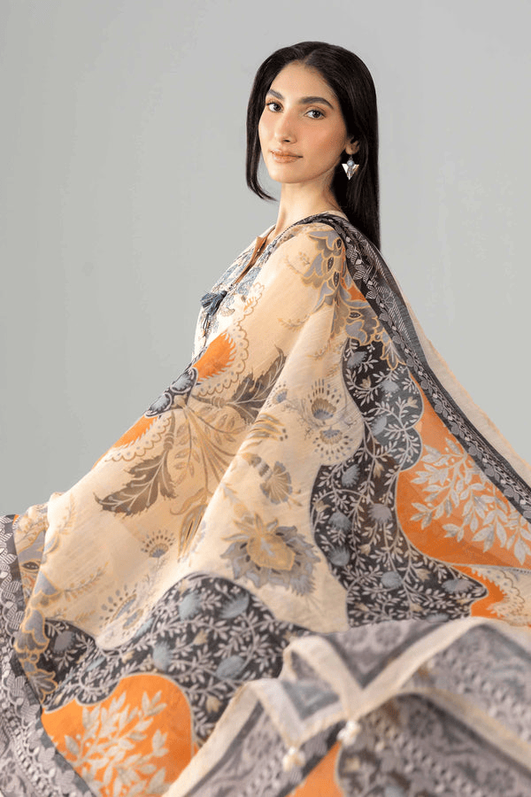 NISHAT Linen Printed 2 Piece Ready-to-Wear Pakistani Suit – Beige