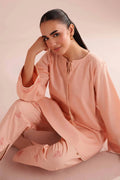 Nishat Linen 2-Piece Embroidered Kurti & Tulip Shalwar Suit – Peach