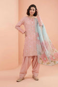NISHAT Linen Ready-to-Wear 3-Piece Embroidered Lawn Suit – Pink