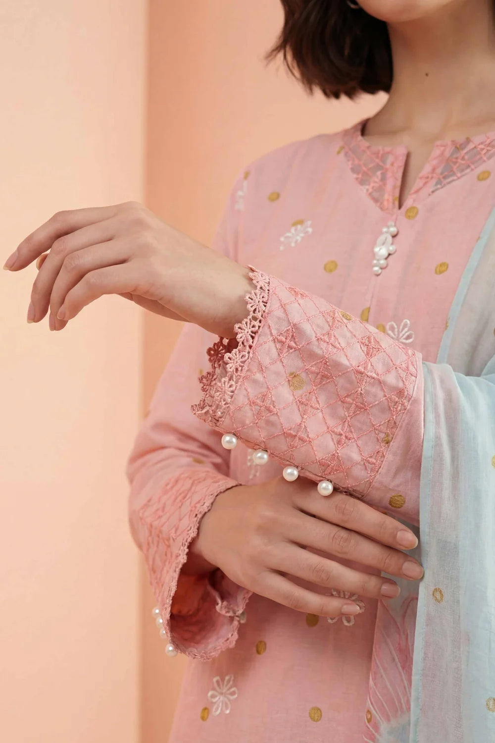 NISHAT Linen Ready-to-Wear 3-Piece Embroidered Lawn Suit – Pink