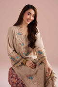 Nishat Linen 2-Piece Embroidered Festive Suit – Soft Beige & Multi