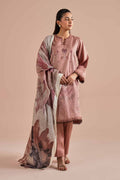 Nishat Linen 3-Piece Embroidered Cross Hatch Suit – Tea Pink