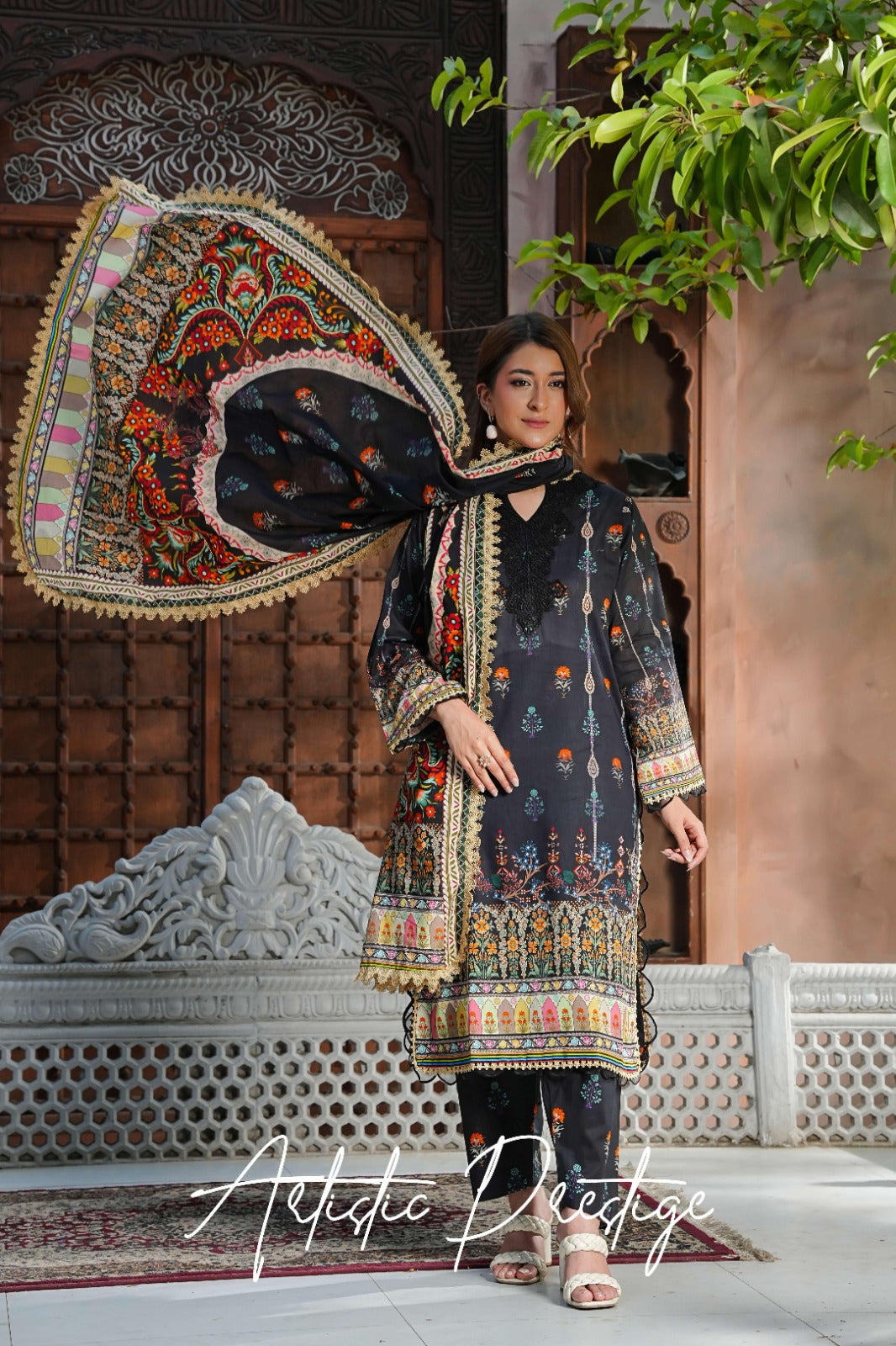 SHANSHE Monsoon Collection – Charcoal Black 3-Piece Ready-to-Wear Suit