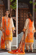 SHANSHE Monsoon Collection –  3-Piece Ready-to-Wear Suit Cream & Orange