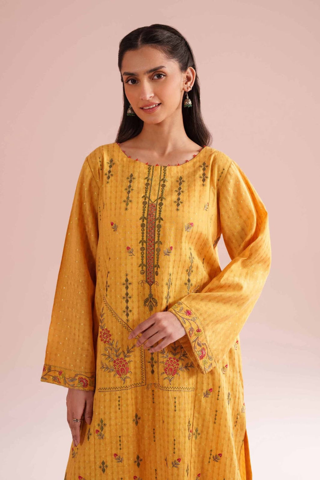NISHAT Linen Ready-to-Wear 2-Piece Embroidered Lawn Suit – Mastered Yellow