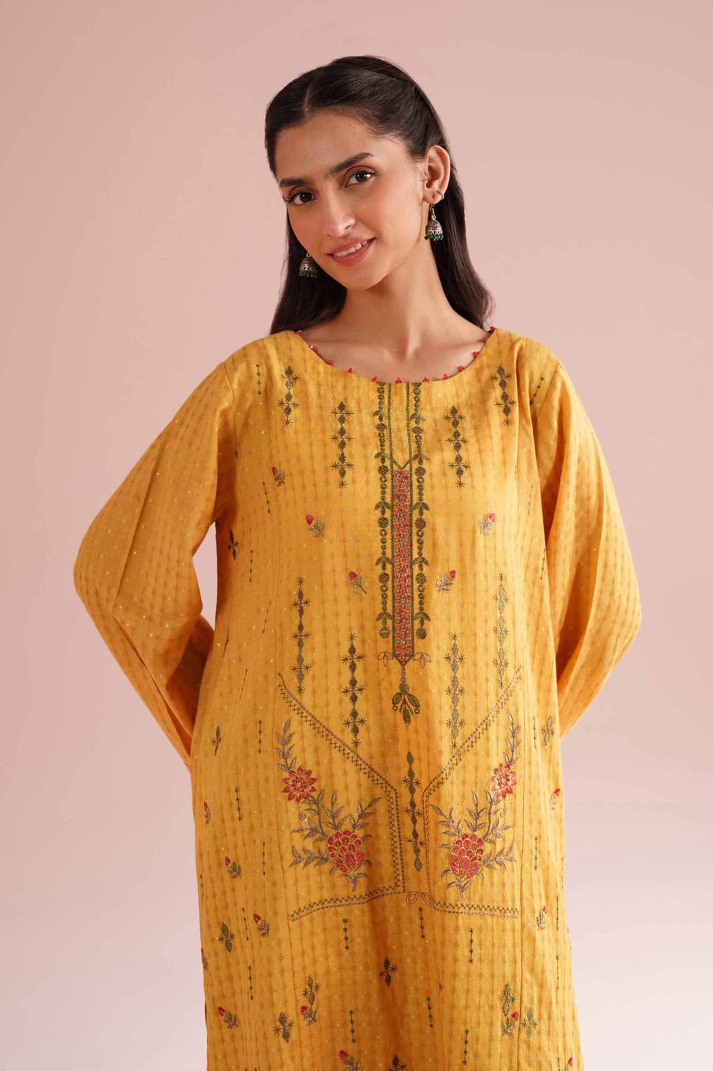 NISHAT Linen Ready-to-Wear 2-Piece Embroidered Lawn Suit – Mastered Yellow