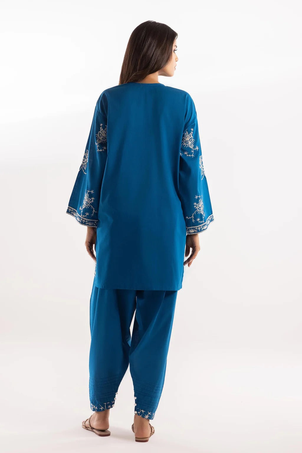 Sana Safinaz Embroidered 2-Piece Blended Lawn Suit – Teal Blue