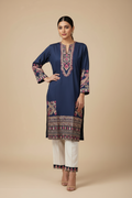 ETHNC Embroidered Stitched Tunic with Scalloped Hemline - Ink Grape