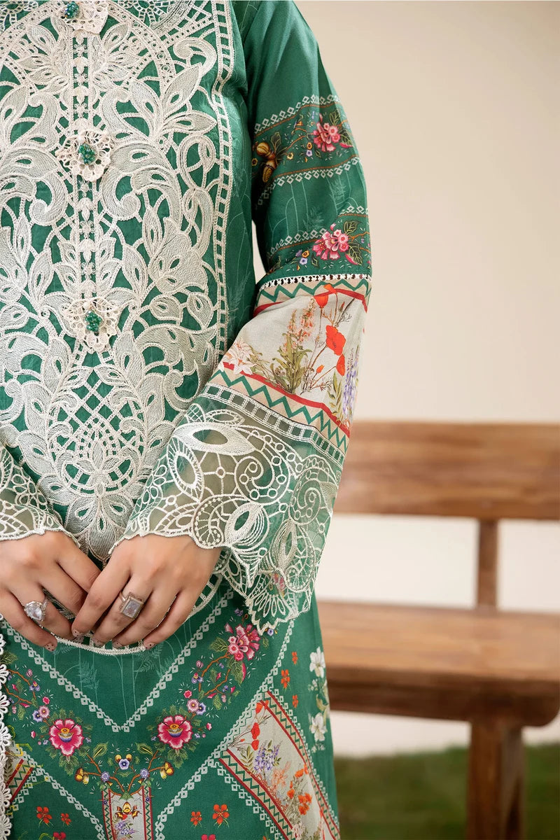 Adan's Libas Digitally Printed Lawn 3-Piece Suit - Emerald Green