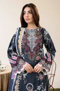 Adan's Libas Digitally Printed Lawn 3-Piece Suit - Charcoal Black