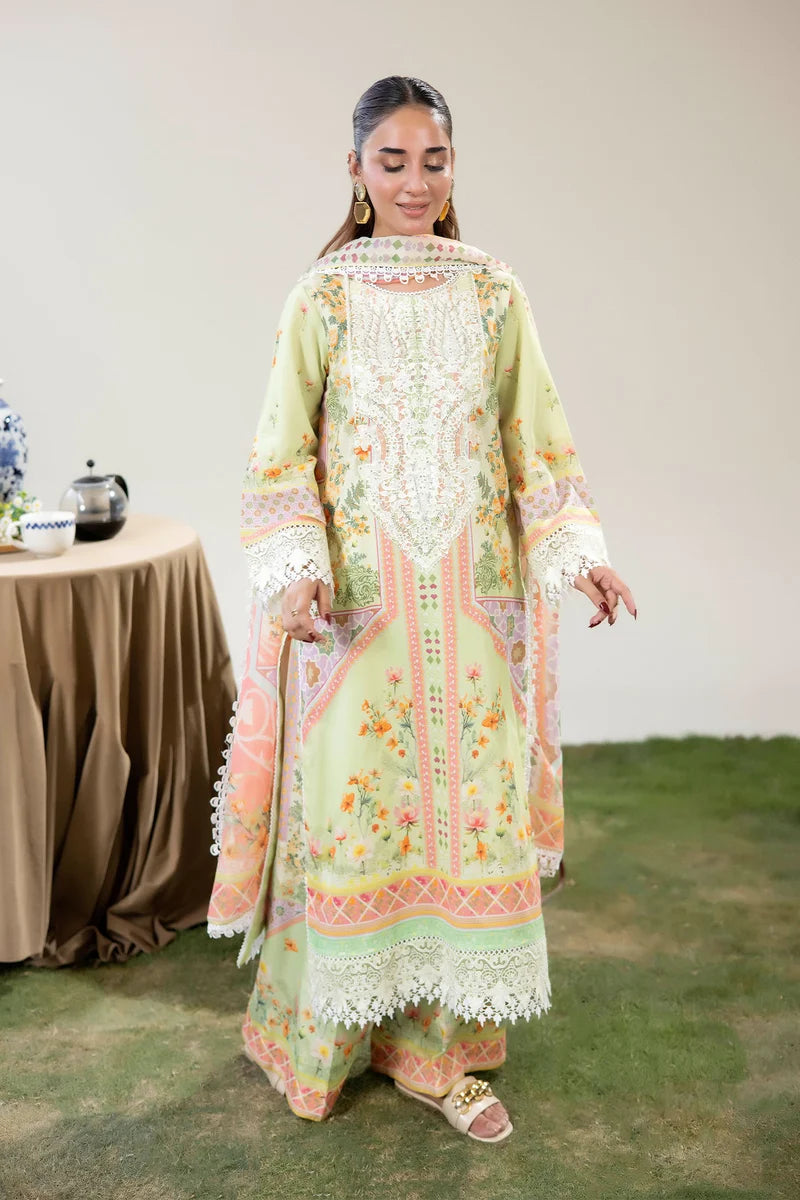 Adan's Libas Digitally Printed Lawn 3-Piece Suit - Pistachio Lime Green