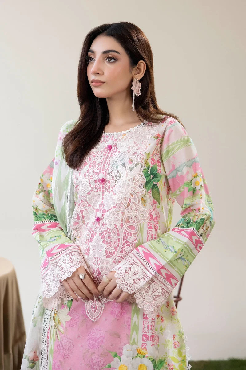 Adan's Libas Digitally Printed Lawn 3-Piece Suit - Soft Pink & Mint Green