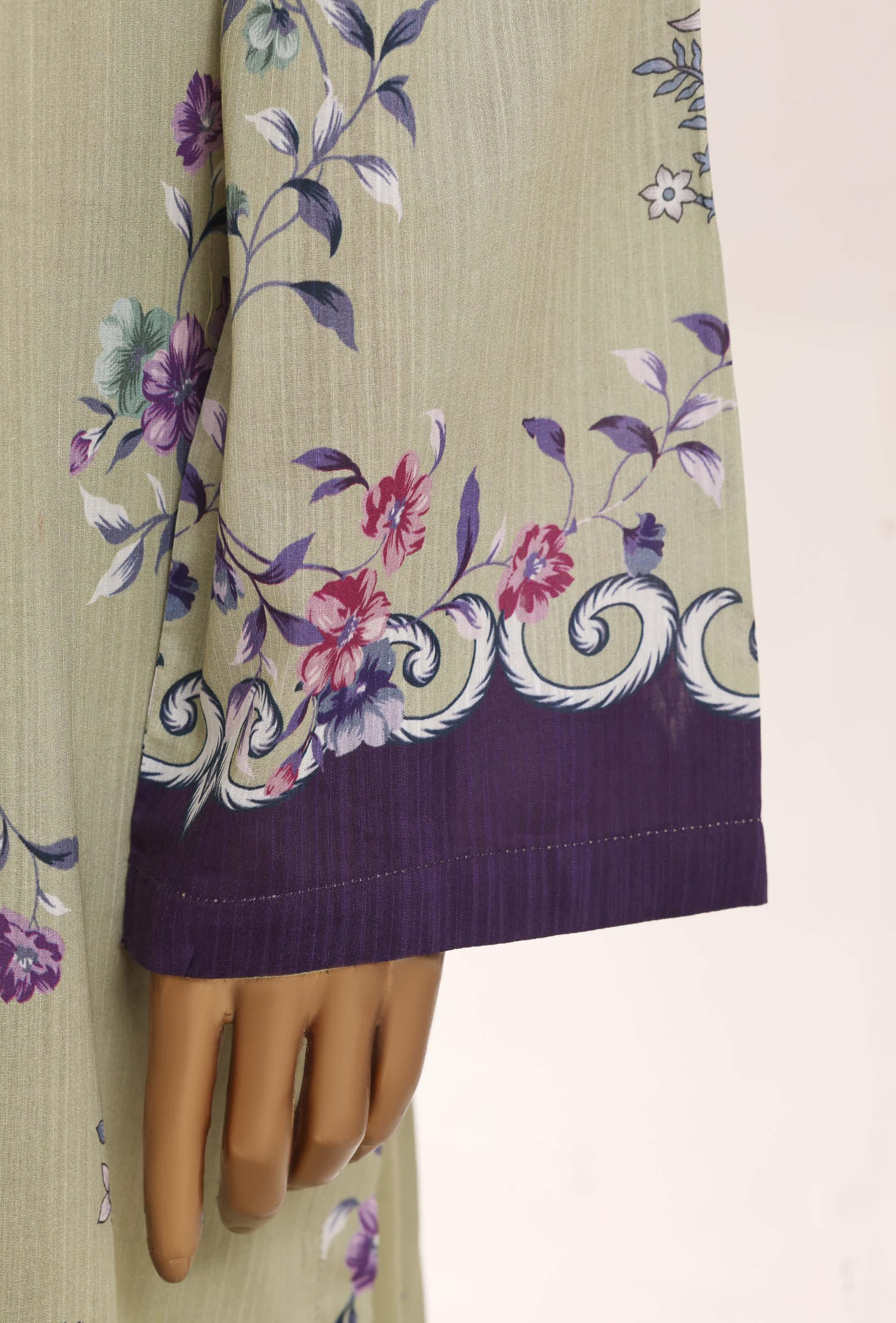 SADABAHAR Printed Lawn 3 Piece Ready-to-Wear Pakistani Suit – Sage Green