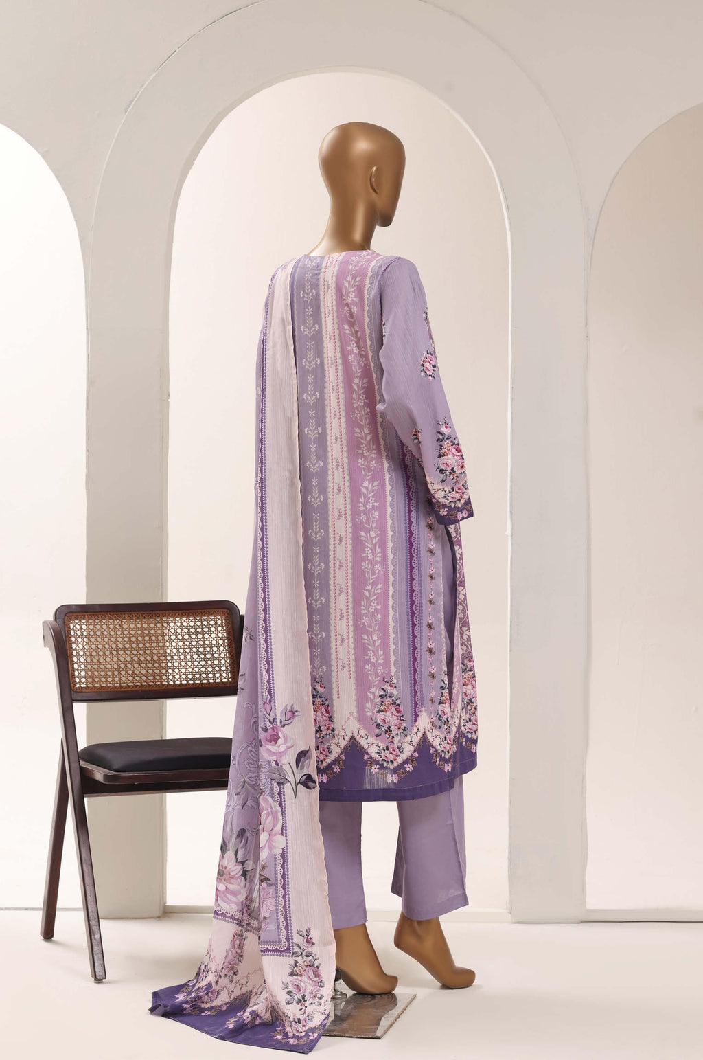 SADABAHAR Printed Lawn 3 Piece Ready-to-Wear Pakistani Suit – Lavender