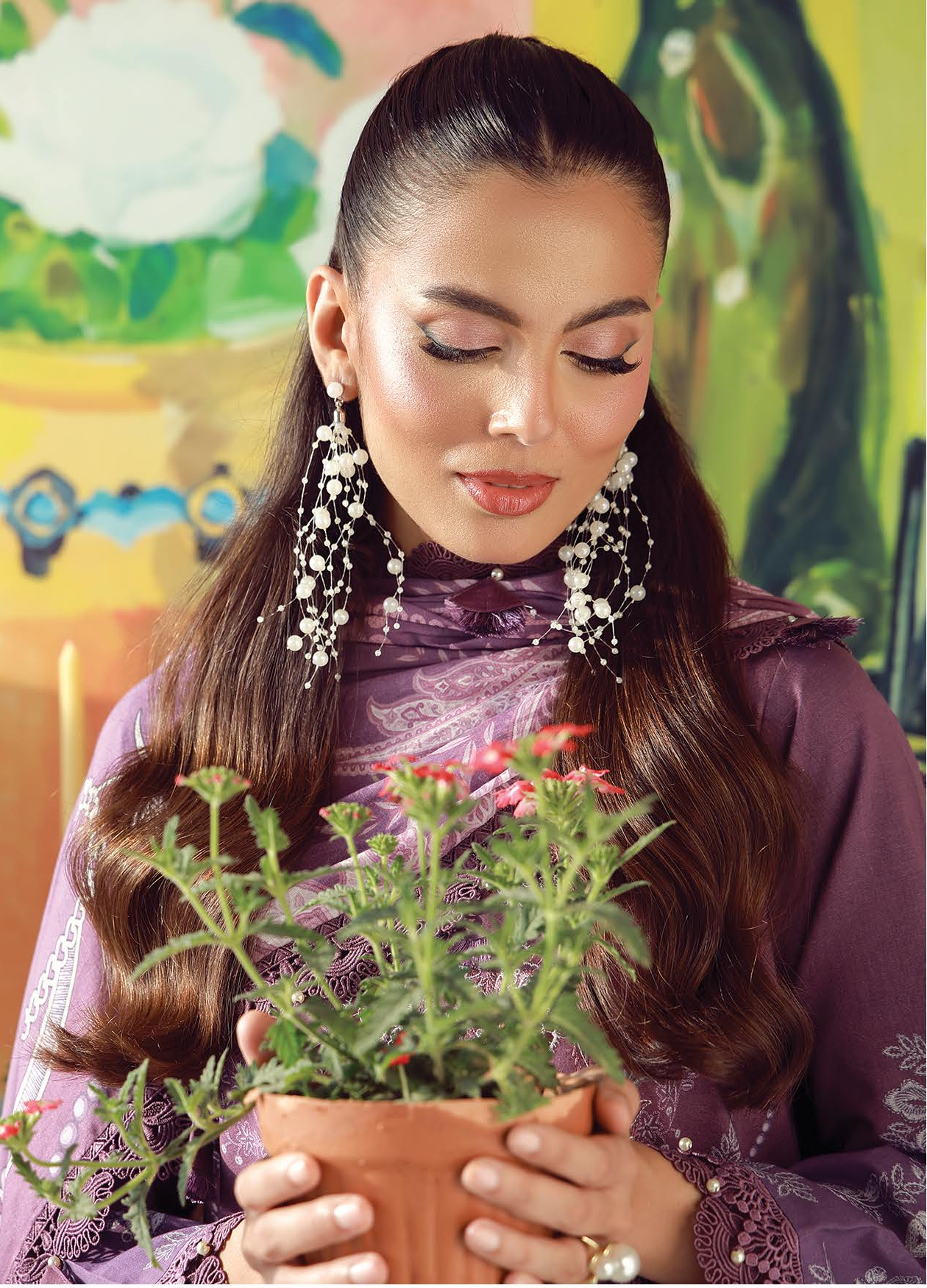 JADE URBANE – Luxury Embroidered Lawn 3-Piece Ready-to-Wear Suit | Plum Purple