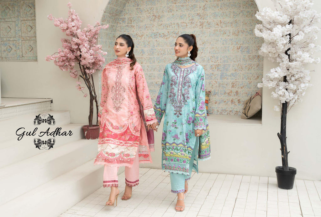 Gul Adhar Aarzoo Embroidered Premium Lawn 3-Piece Suit – Tea Pink & Peach