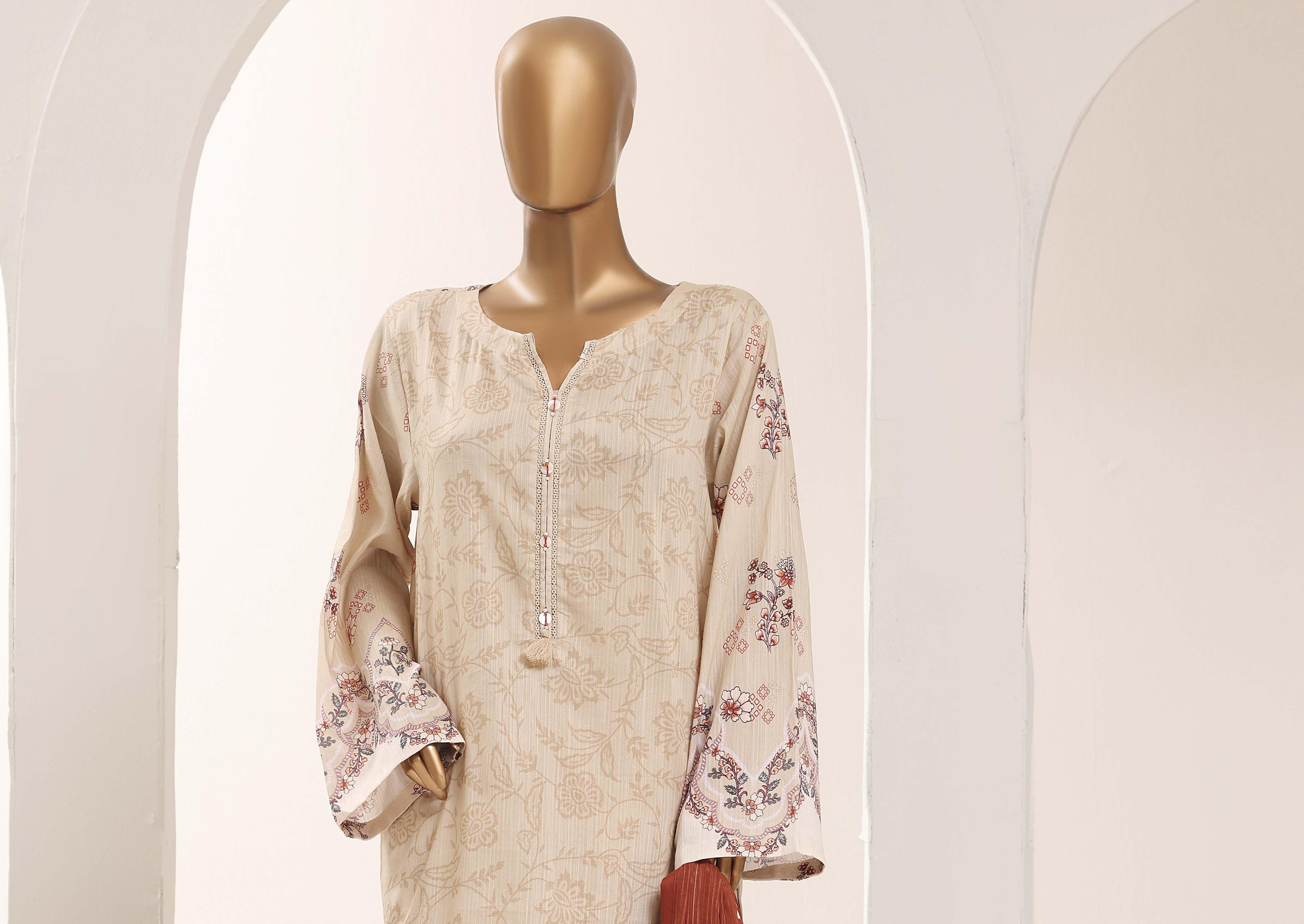 SADABAHAR Printed Lawn 3 Piece Ready-to-Wear Pakistani Suit – Off-White