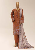 SADABAHAR Printed Lawn 3 Piece Ready-to-Wear Pakistani Suit – Maroon