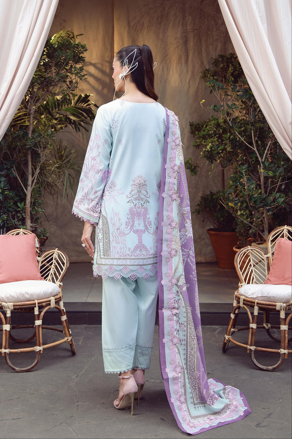 JADE URBANE – Luxury Embroidered Lawn 3-Piece Ready-to-Wear Suit | Sea Green