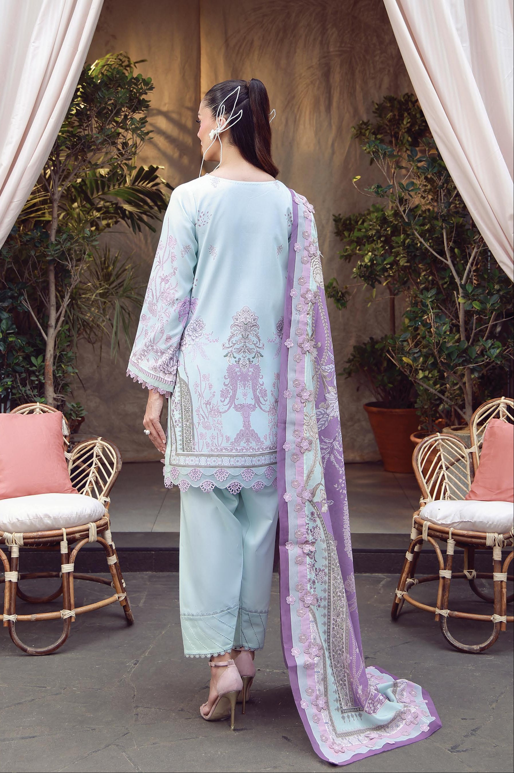 JADE URBANE – Luxury Embroidered Lawn 3-Piece Ready-to-Wear Suit | Sea Green