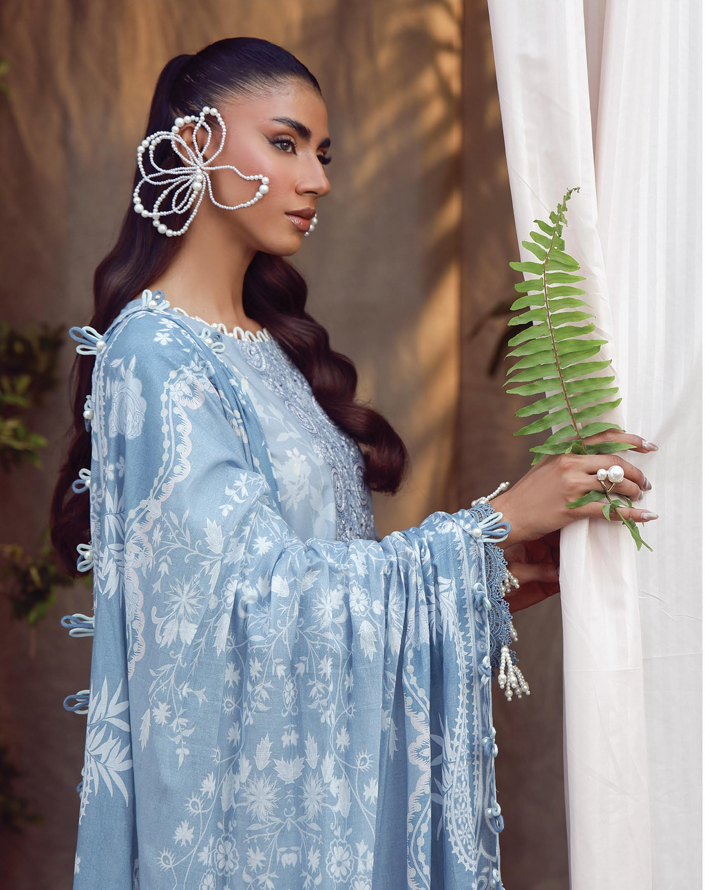 JADE URBANE – Luxury Embroidered Lawn 3-Piece Ready-to-Wear Suit | Ice Blue