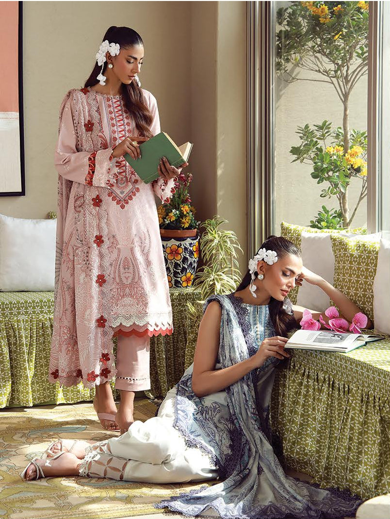 JADE URBANE – Luxury Embroidered Lawn 3-Piece Ready-to-Wear Suit | Baby Pink