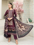 Gul Adhar Aarzoo Embroidered Premium Lawn 3-Piece Suit – Deep Plum & Charcoal