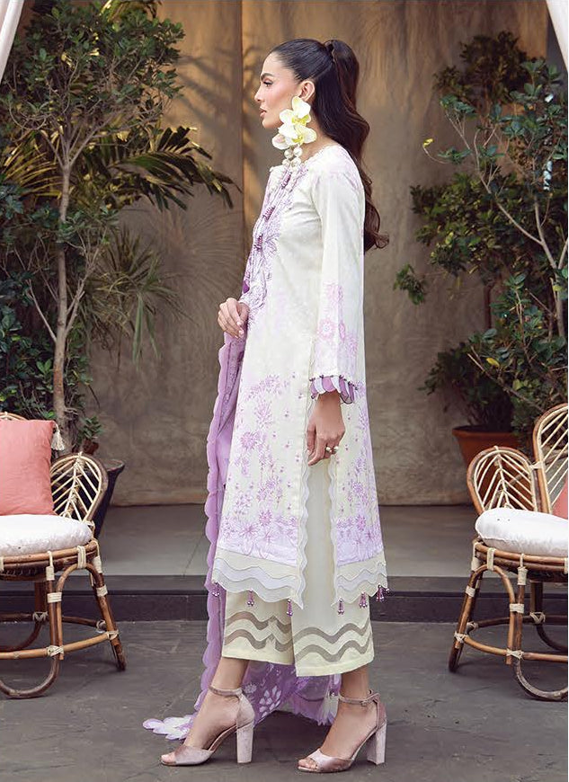JADE URBANE – Luxury Embroidered Lawn 3-Piece Ready-to-Wear Suit | Ivory Lilac